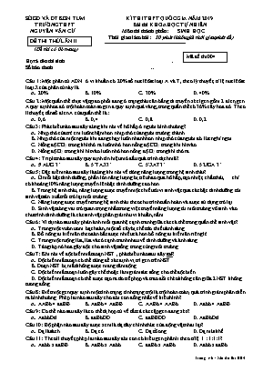 Đề thi thử THPT Quốc gia môn Sinh học năm 2019 lần II - Mã đề 004 - Trường THPT Nguyễn Văn Cừ